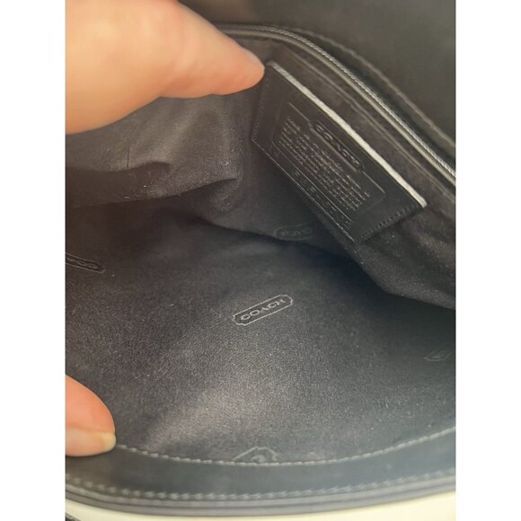 VTG Rare 90's Coach Bridle Flap Satchel Bag Purse E8E-6702 Made In Italy Black - Picture 15 of 15